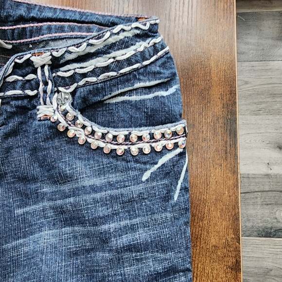 Blinged boot cut jeans, in good used condition - Picture 2 of 8